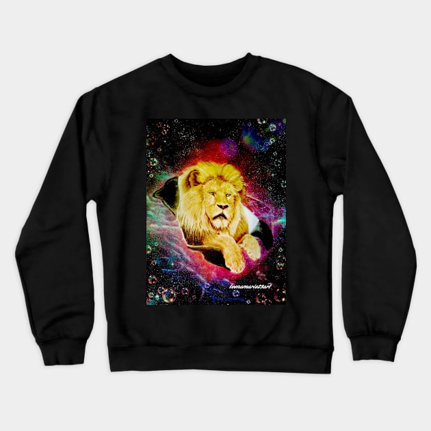 Lion Crewneck Sweatshirt by teenamarie23art